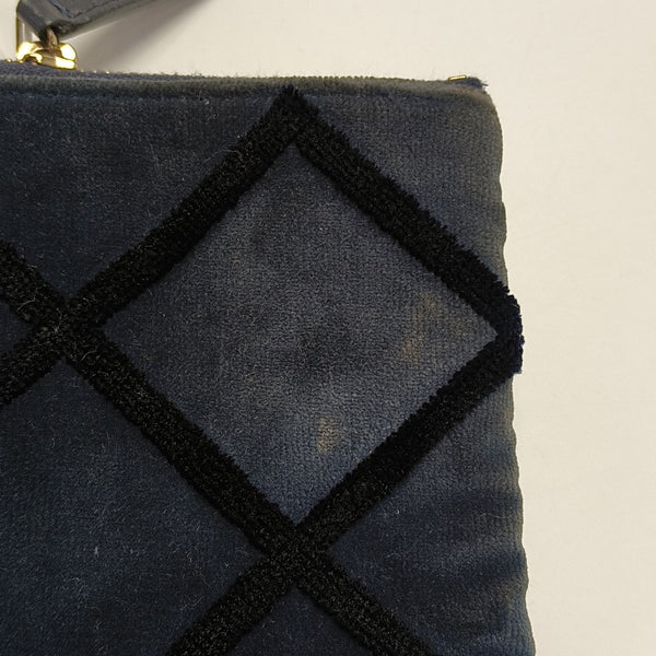 Quilted Velvet Clutch Blue