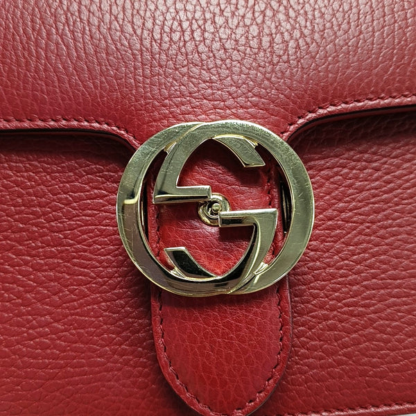 Authenticated pre-owned Interlocking G Small Calfskin Red - Crossbody Bag at Looply