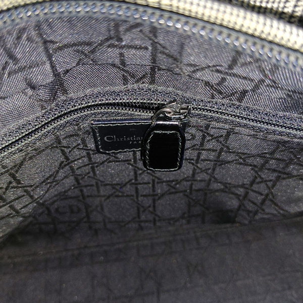 Authenticated pre-owned Lady Dior Medium Canvas Gray - Shoulder Bag at Looply