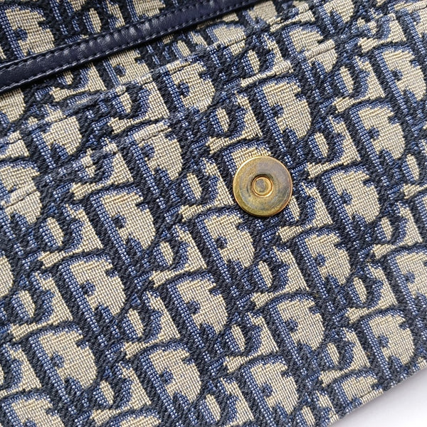 Authenticated pre-owned Saddle Medium Oblique Canvas Blue - Shoulder Bag at Looply