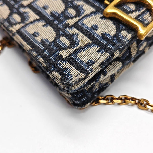 Authenticated pre-owned Saddle Monogram Canvas Blue - Shoulder Bag at Looply