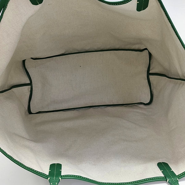 Authenticated pre-owned Saint Louis GM Coated Canvas Green - Top Handle Bag at Looply