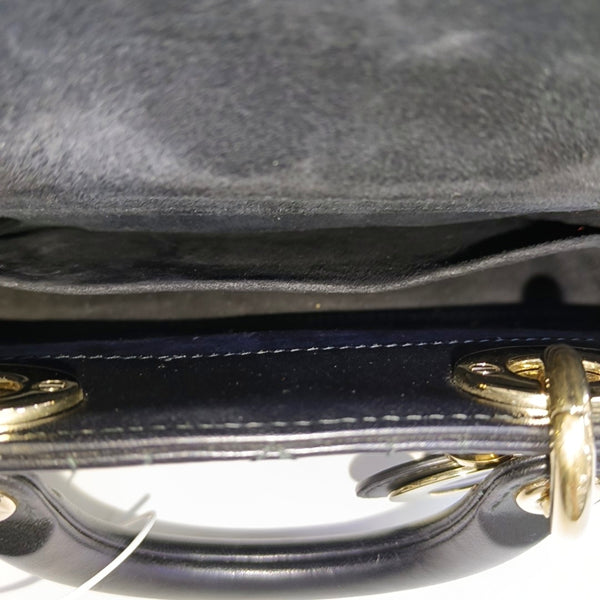 Lady D-Joy Small Quilted Lambskin Black
