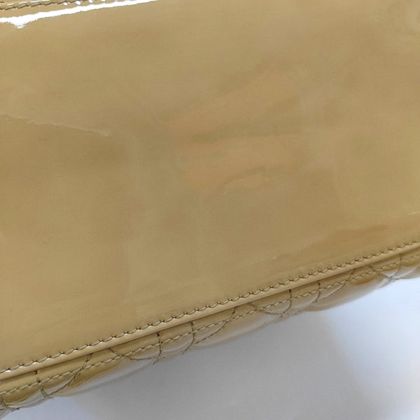 Authenticated pre-owned Lady Dior Medium Patent Leather Yellow - Top Handle Bag at Looply