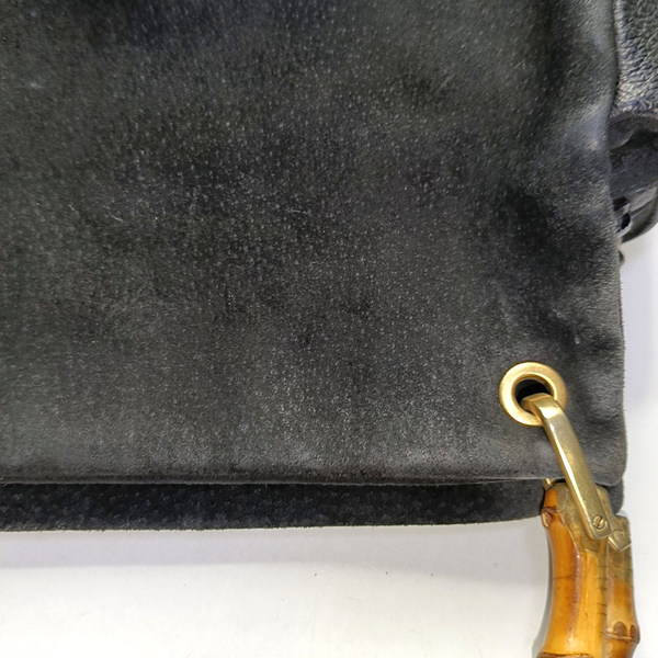 Authenticated pre-owned Bamboo 1947 Suede Black - Top Handle Bag at Looply