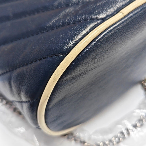 Authenticated pre-owned GG Marmont Mini Calfskin Blue - Shoulder Bag at Looply