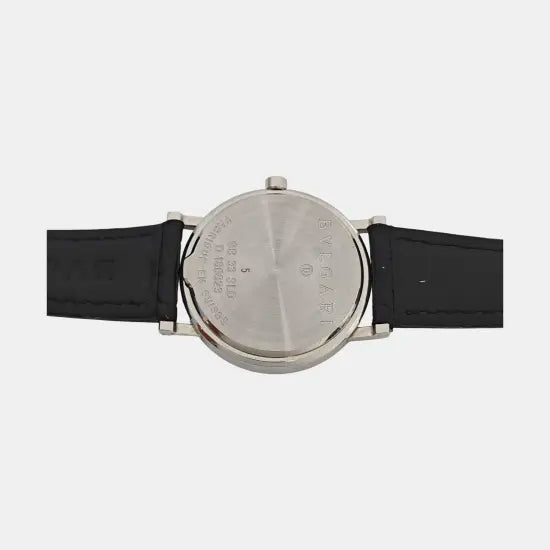 33mm White Dial Leather Strap Quartz Watch