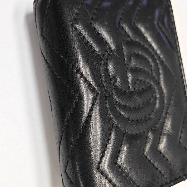 Authenticated pre-owned GG Marmont Calfskin Black Card Holder - Card Holder at Looply