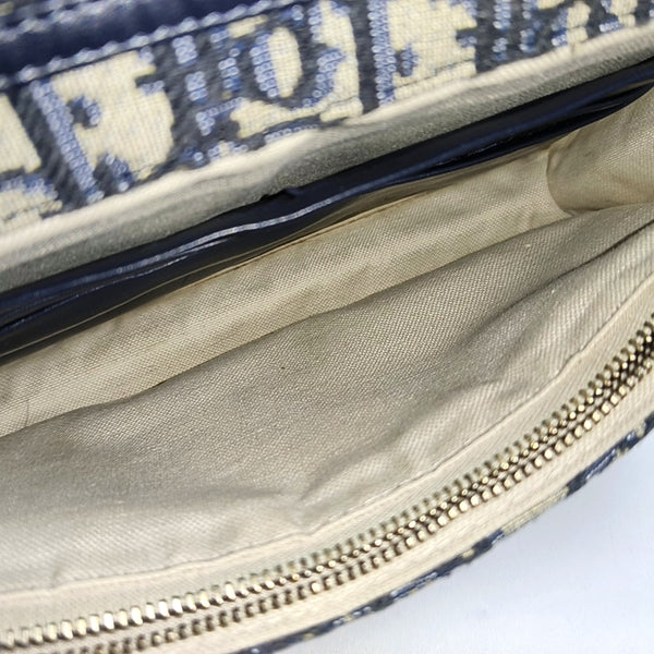 Authenticated pre-owned Saddle Medium Oblique Canvas Blue - Shoulder Bag at Looply