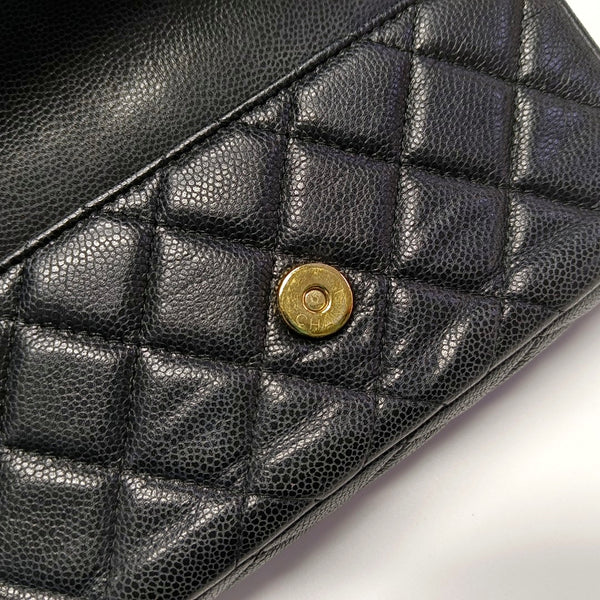 Authenticated pre-owned Classic Flap Quilted Grained Calfskin Black - Shoulder Bag at Looply
