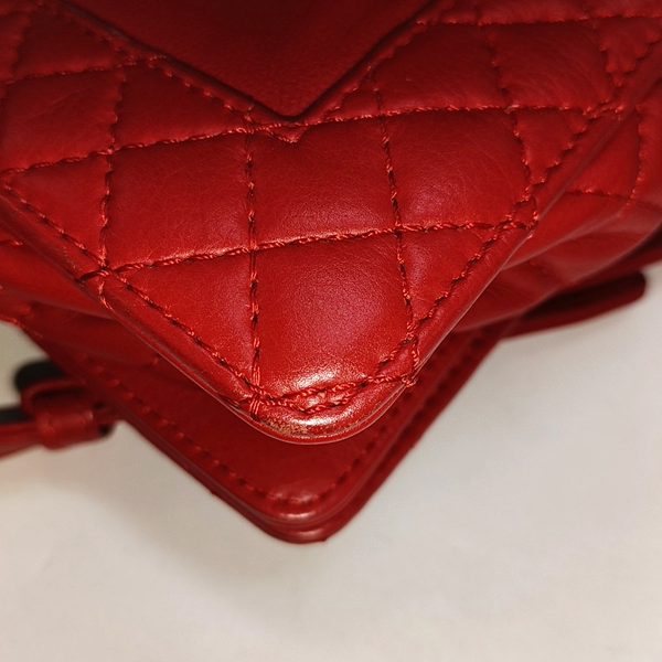 Authenticated pre-owned Boy Chanel Large Quilted Calfskin Red - Crossbody Bag at Looply