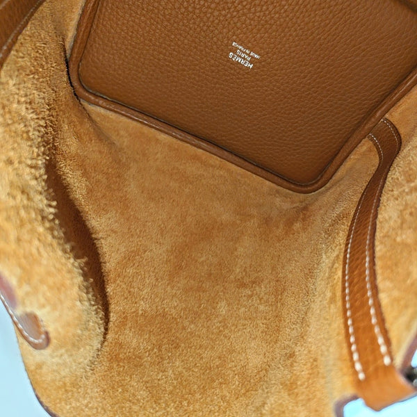 Authenticated pre-owned Picotin Lock 18 Clemence Brown - Top Handle Bag at Looply