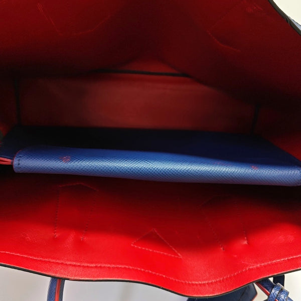 Double Large Saffiano Calfskin Blue
