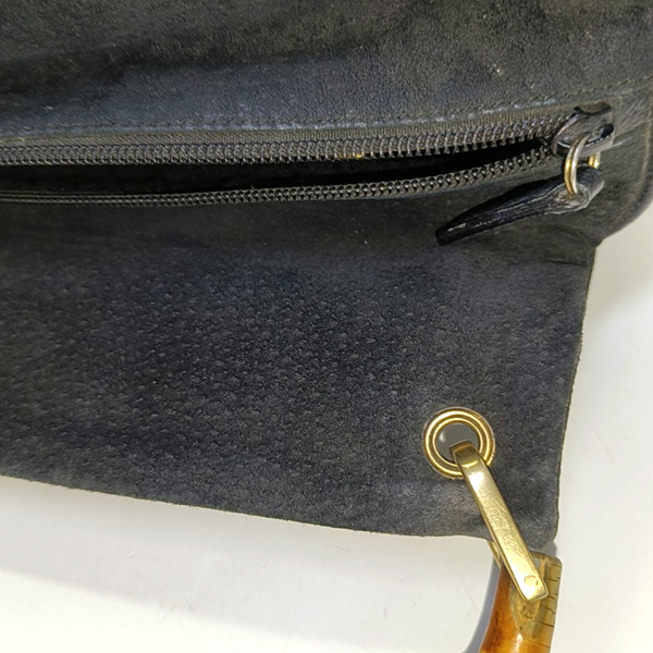 Authenticated pre-owned Bamboo 1947 Suede Black - Top Handle Bag at Looply