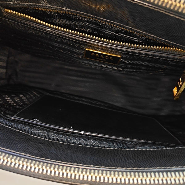 Galleria Large Saffiano Calfskin Black
