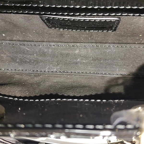 Lady Dior Super Mini Cannage Patent Leather Black