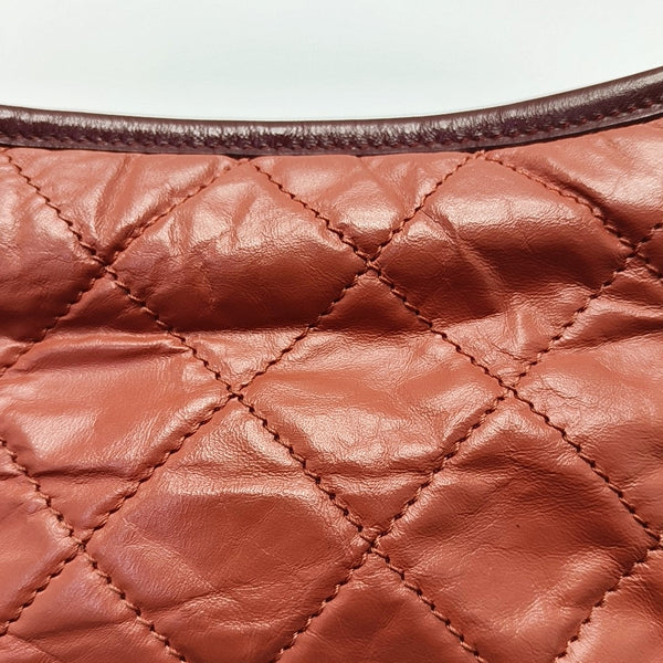 Authenticated pre-owned Gabrielle Small Quilted Calfskin Burgundy - Shoulder Bag at Looply