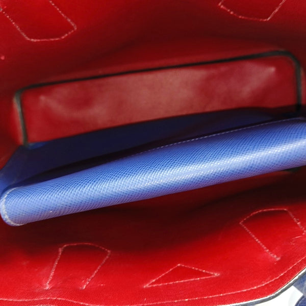 Double Medium Calfskin Blue
