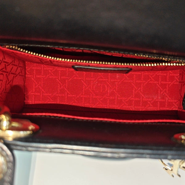 Lady Dior Small Cannage Lambskin Black