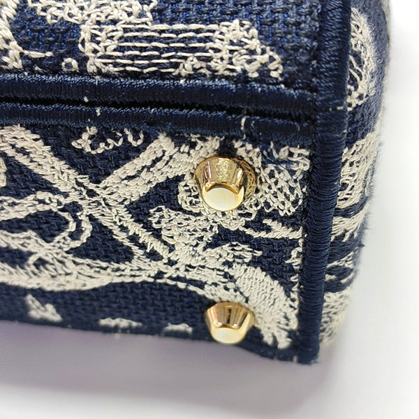 Authenticated pre-owned Lady Dior Mini Canvas Blue - Shoulder Bag at Looply