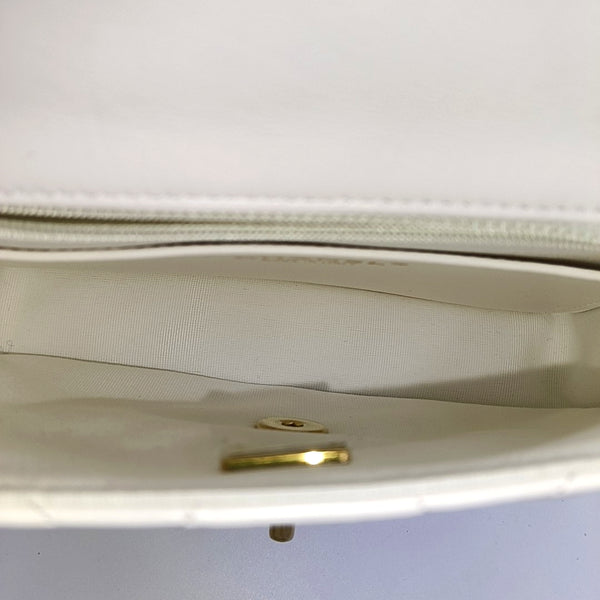 CHANEL 19 Small Quilted Calfskin White