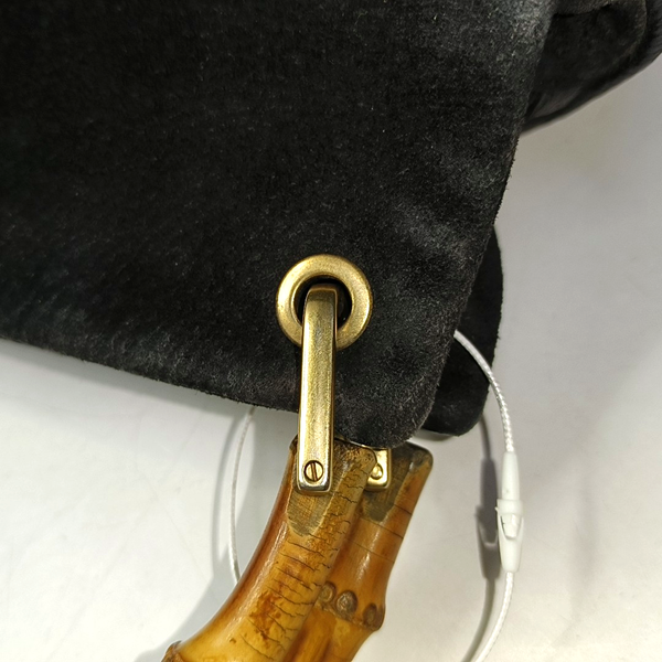 Authenticated pre-owned Bamboo 1947 Suede Black - Top Handle Bag at Looply