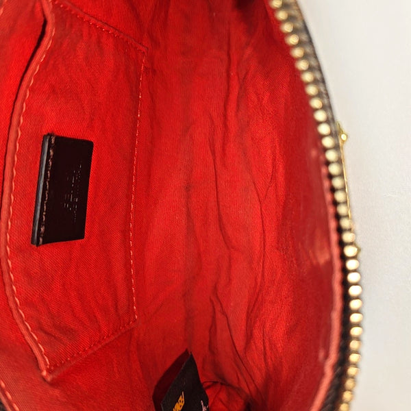 Coated Canvas Shoulder Bag Brown