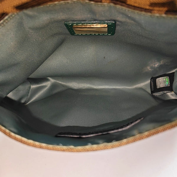Fabric Top Handle Bag Brown