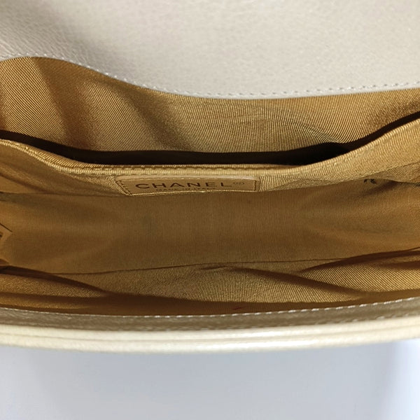 BOY CHANEL Medium Quilted Calfskin White