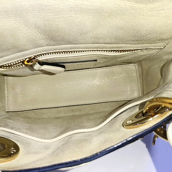 Authenticated pre-owned Lady Dior Mini Lambskin White - Shoulder Bag at Looply