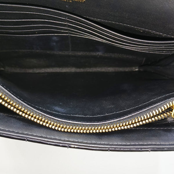 VICKY Large Quilted Patent Leather Black