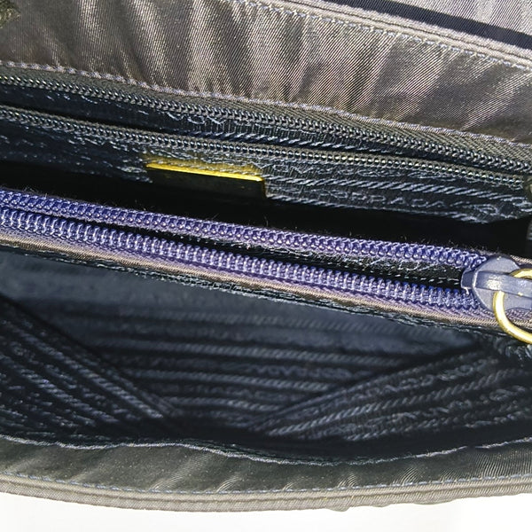 Nylon Top Handle Bag Blue