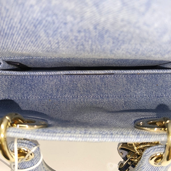 Lady D-Joy Small Cannage Denim Blue