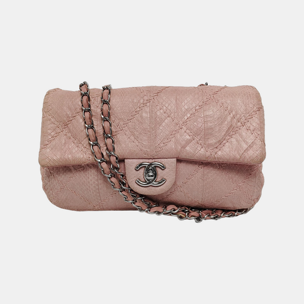 Authenticated pre-owned Classic Flap Quilted Python Pink - Handbags at Looply