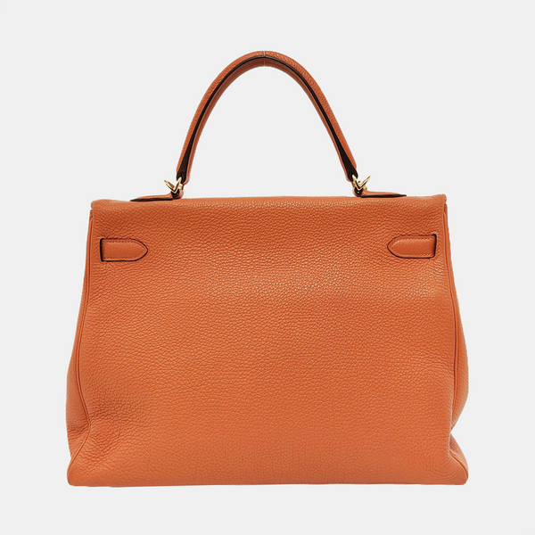 Authenticated pre-owned Kelly 35 Togo Orange - Shoulder Bag at Looply