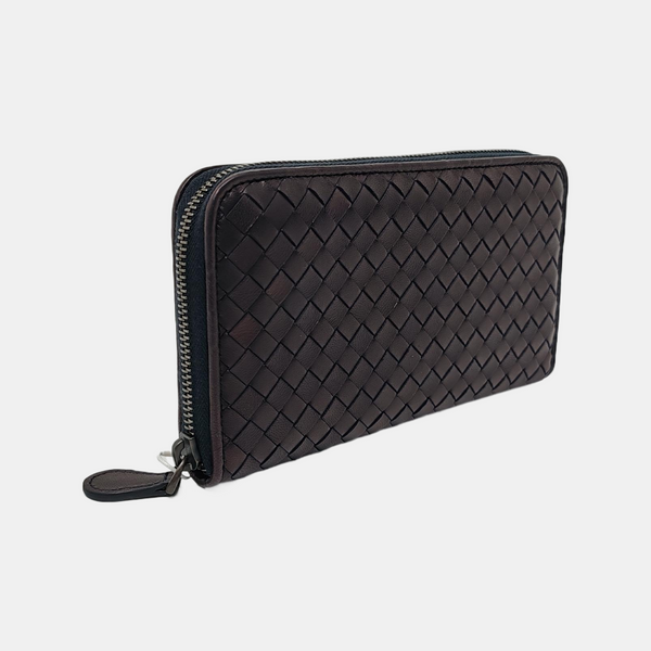 Authenticated pre-owned Intrecciato Calfskin Purple Wallet - Wallet at Looply