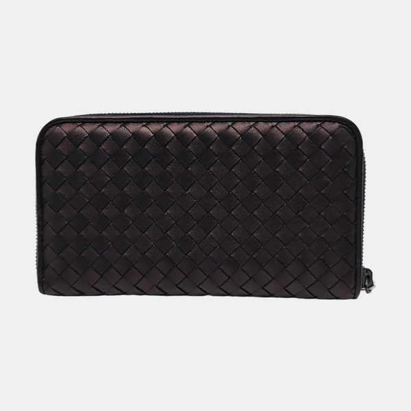 Authenticated pre-owned Intrecciato Calfskin Purple Wallet - Wallet at Looply