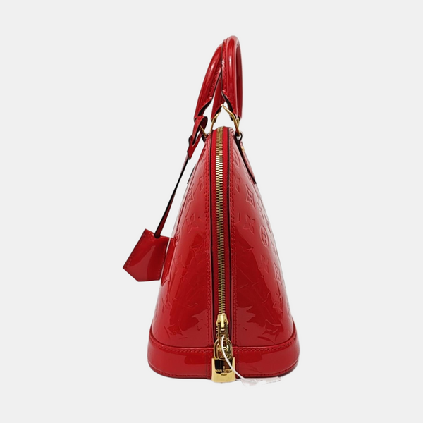 Authenticated pre-owned Alma PM Monogram Patent Leather Red - Top Handle Bag at Looply