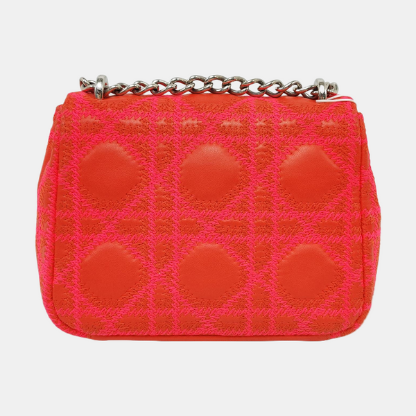 Authenticated pre-owned Miss Dior Quilted Damier Calfskin Red - Shoulder Bag at Looply