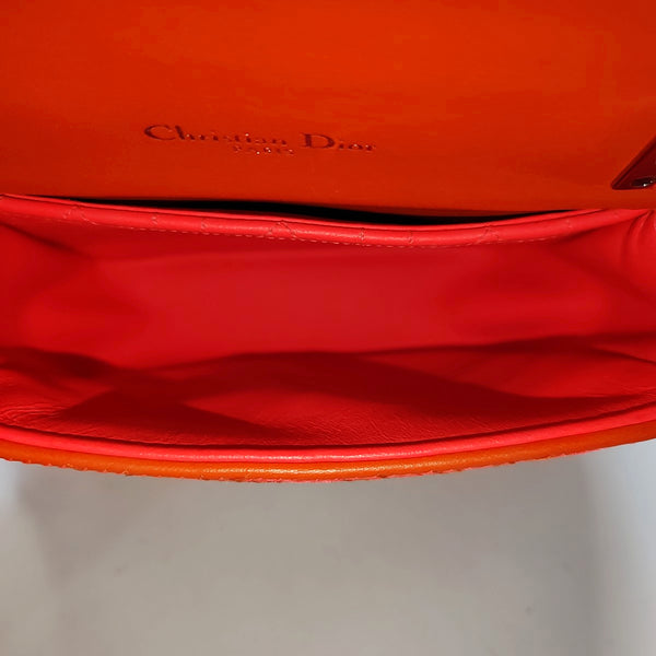Authenticated pre-owned Miss Dior Quilted Damier Calfskin Red - Shoulder Bag at Looply