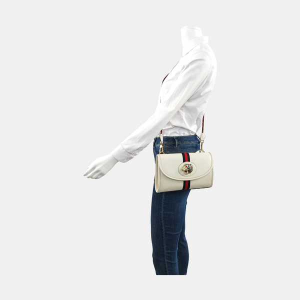 Authenticated pre-owned Rajah Small Calfskin White - Shoulder Bag at Looply