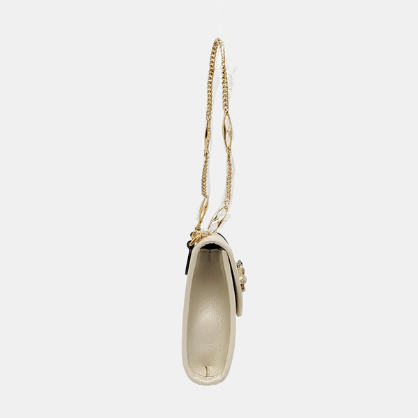 Authenticated pre-owned Rajah Small Calfskin White - Shoulder Bag at Looply