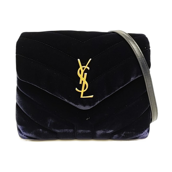 Authenticated pre-owned Loulou Extra Small Quilted Chevron Velvet Blue - Shoulder Bag at Looply