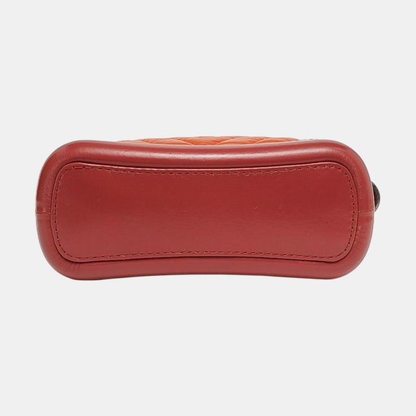 Authenticated pre-owned Gabrielle Small Quilted Chevron Calfskin Orange - Shoulder Bag at Looply