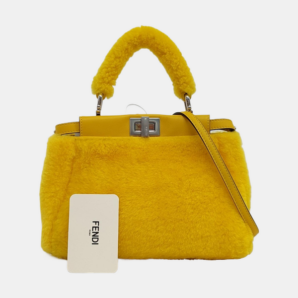 Authenticated pre-owned Peekaboo Mini Fur Yellow - Shoulder Bag at Looply