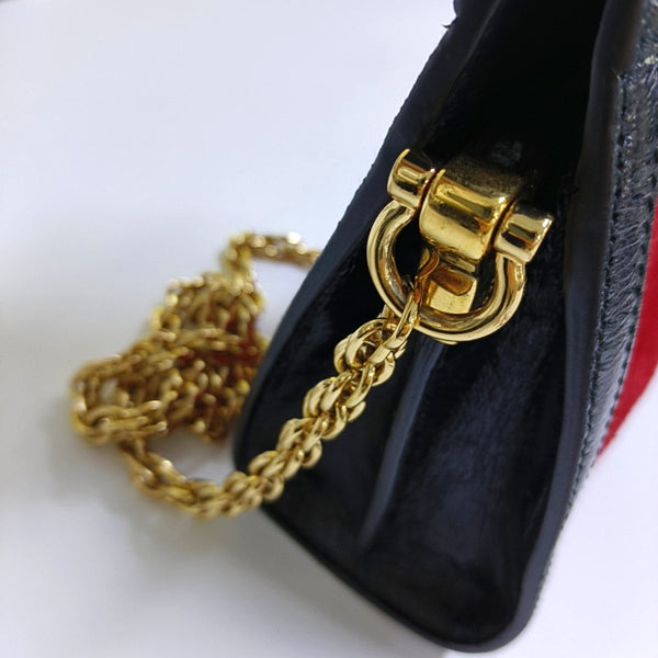 Authenticated pre-owned Ophidia Small Monogram Suede Red - Shoulder Bag at Looply