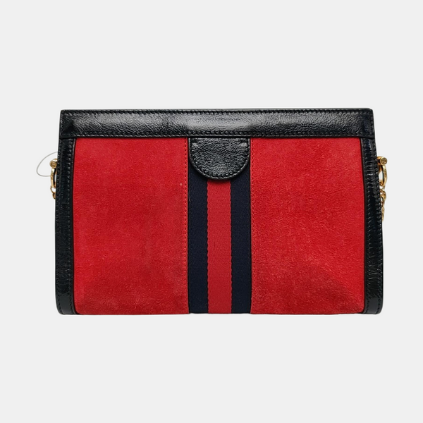 Authenticated pre-owned Ophidia Small Monogram Suede Red - Shoulder Bag at Looply