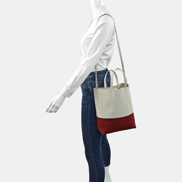 Authenticated pre-owned Vertical Cabas Calfskin White - Shoulder Bag at Looply
