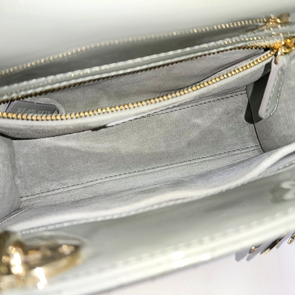 Lady Dior Small Cannage Patent Leather Green