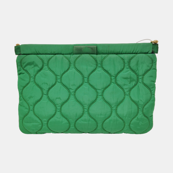 Authenticated pre-owned Miu Miu Matelassé Quilted Nylon Green - Clutch at Looply